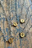Circle Initial Pendant Necklace Gold