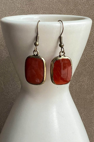 Sicily Earrings Red Agate