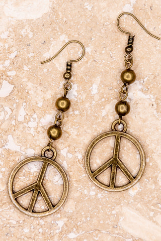 Peace Earring in Bronze