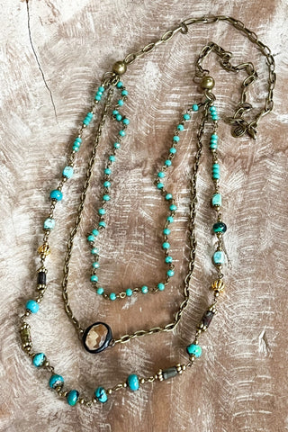 Justina Necklace African Turquoise