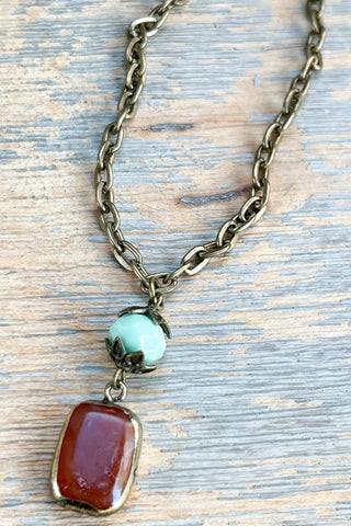 Short Sicily Necklace Red Agate