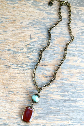 Short Sicily Necklace Red Agate