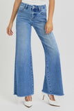 Raw Hem Wide Leg Jeans