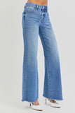 Raw Hem Wide Leg Jeans