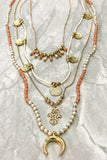 Leslie Necklace Coral/Pearl