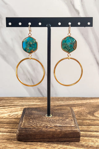 Janet Hoop Earrings Turquoise