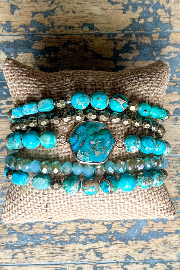 Janet Bracelet Stack Turquoise