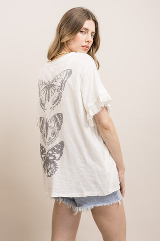 Flutter Sketch Ruffle Tee