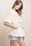 Flutter Sketch Ruffle Tee