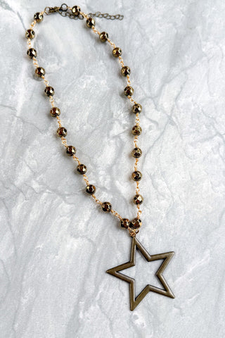 Talus Bronze Necklaces-Bronze Open Star
