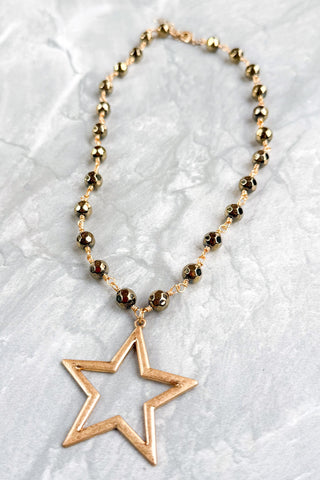Talus Gold Necklaces-Gold Open Star