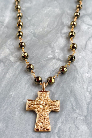 Talus Gold Necklaces-Gold Cross
