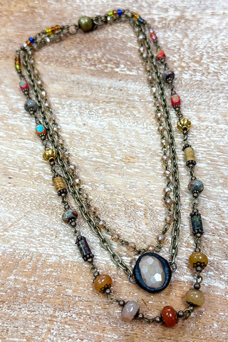 Justina Short Necklace -Multi
