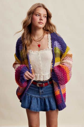Color Story Crochet Cardigan