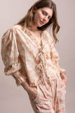 Heirloom Rose Tie-Front Top