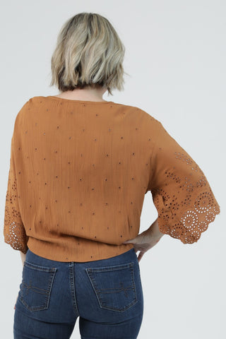 Veranda Eyelet Tie-Front Blouse