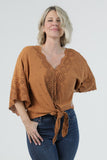 Veranda Eyelet Tie-Front Blouse