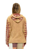 Vintage Peace Patch Zip-Up Jacket - Camel