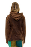 Vintage Peace Patch Zip-Up Jacket - Brown