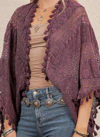 Wisteria Tassel Lace Kimono