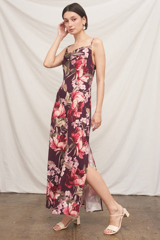 The Bordeaux Floral Maxi Dress