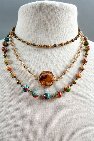 Janet Short Necklace - Orange