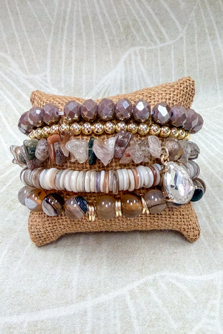 Firenza Bracelet Set - Brown Sugar