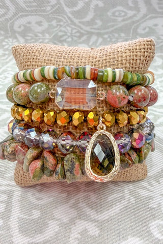 Firenza Bracelet Set - Moss