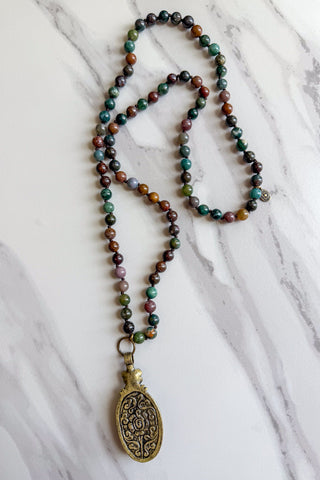 Florette Necklace in India Agate