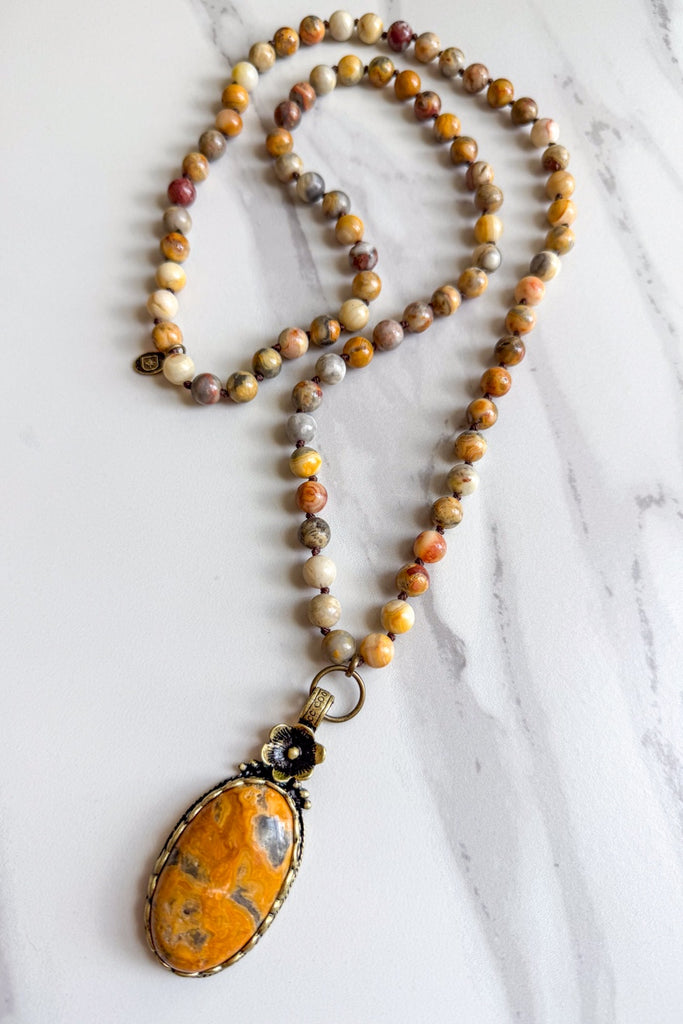 Florette Necklace in Crazy Agate