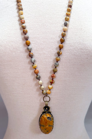 Florette Necklace in Crazy Agate
