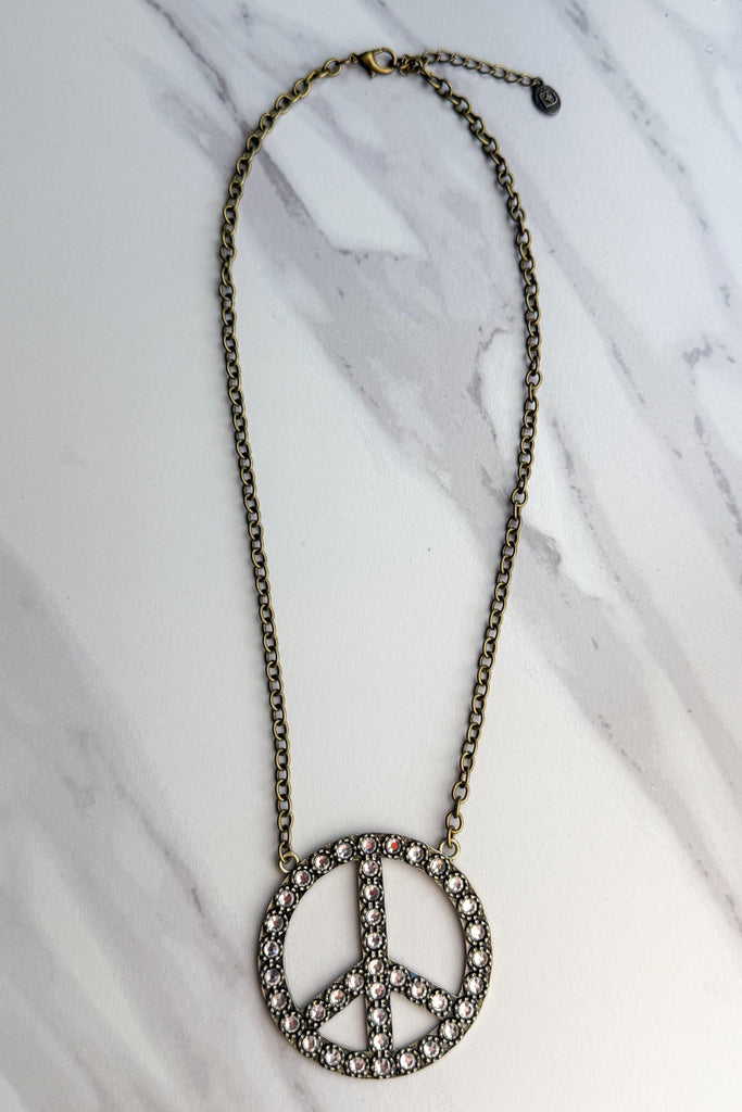 Blaze Peace Rhinestone - Bronze