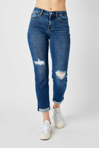 Judy Blue Mid-Rise Destroyed Slim Jeans