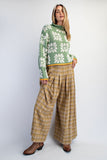 Bracken Plaid Wide-Leg Pants