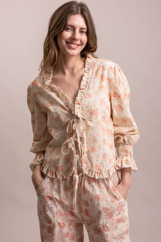 Heirloom Rose Tie-Front Top