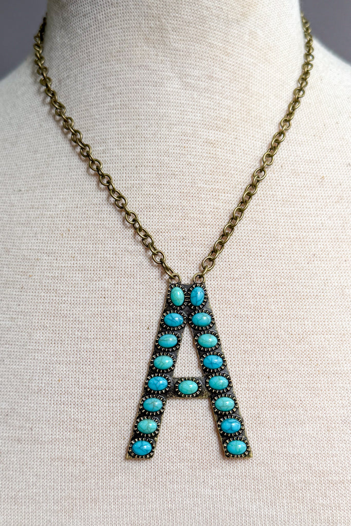 Blaze Initial Necklace in Bronze