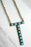 Blaze Initial Necklace in Bronze