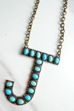 Blaze Initial Necklace in Bronze