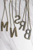 Blaze Initial Necklace in Bronze