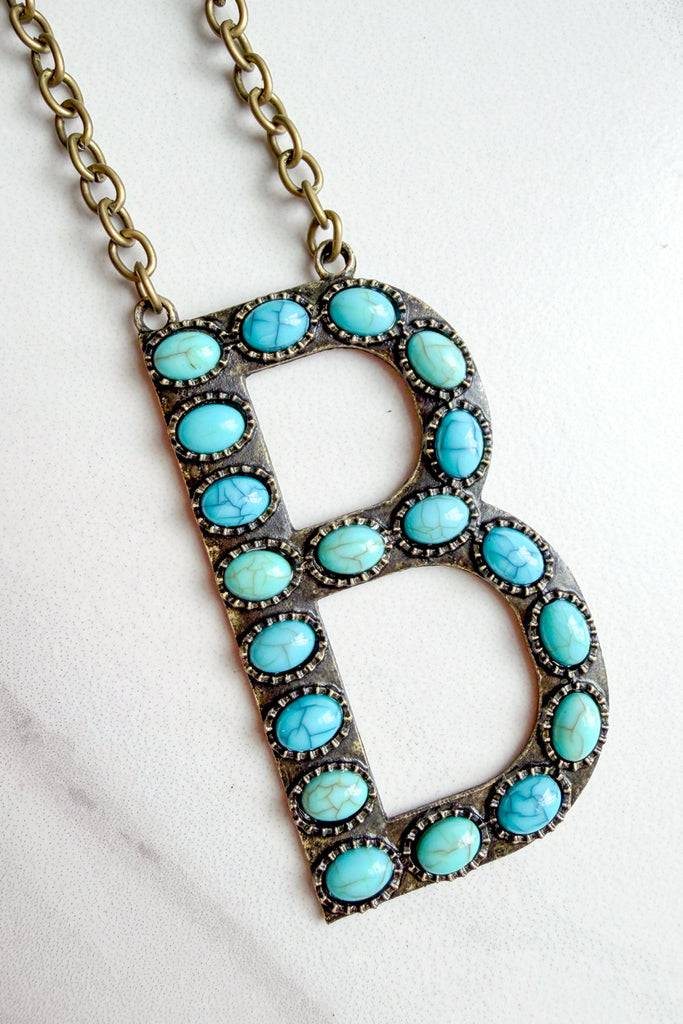 Blaze Initial Necklace in Bronze