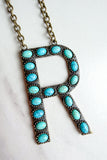 Blaze Initial Necklace in Bronze