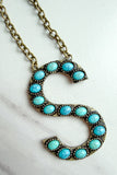 Blaze Initial Necklace in Bronze