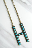 Blaze Initial Necklace in Bronze