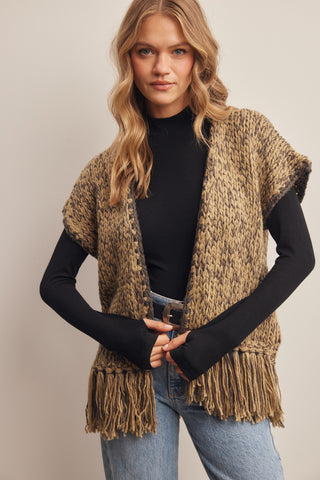 Fireside Fringe Knit Vest