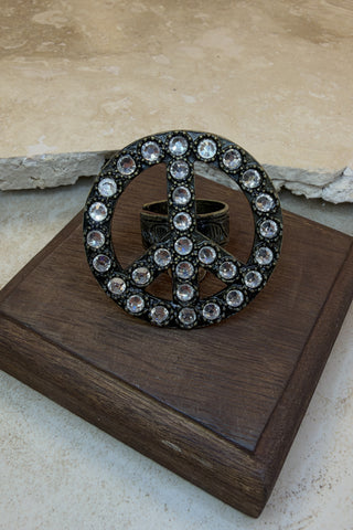 Peace Ring Rhinestone