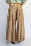 Bracken Plaid Wide-Leg Pants