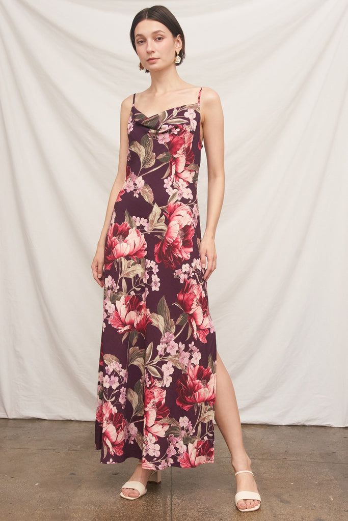 The Bordeaux Floral Maxi Dress