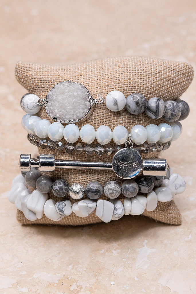Aspen Bracelet Set White/Gray