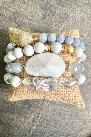 Julia Bracelet Set White