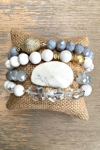 Julia Bracelet Set White